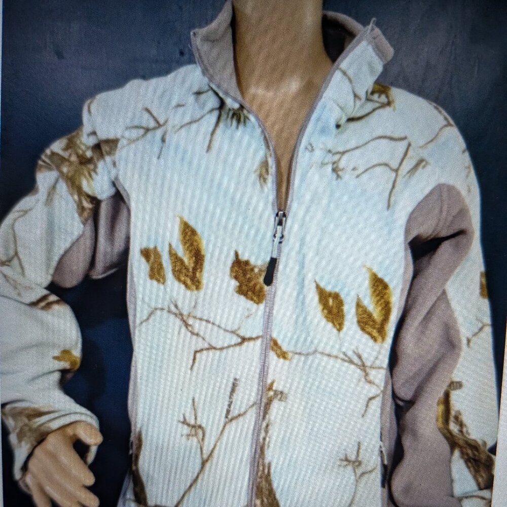 SIZE M CABELA'S Blue & Gray Camo Full Zip Long Sleeve Sweatshirt INVPV871